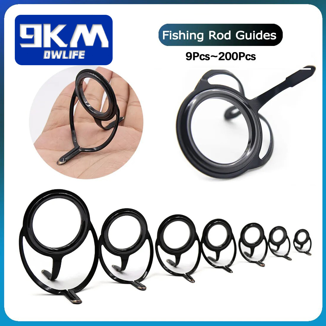 Fishing Rod Repair Kit - ตกปลาRodชุดซ่อมSpinning Rod Buildingส่วนประกอบสแตนเลสหล่อตกปลาRod Guidesเปลี่ยนชุดTackle 4 ~