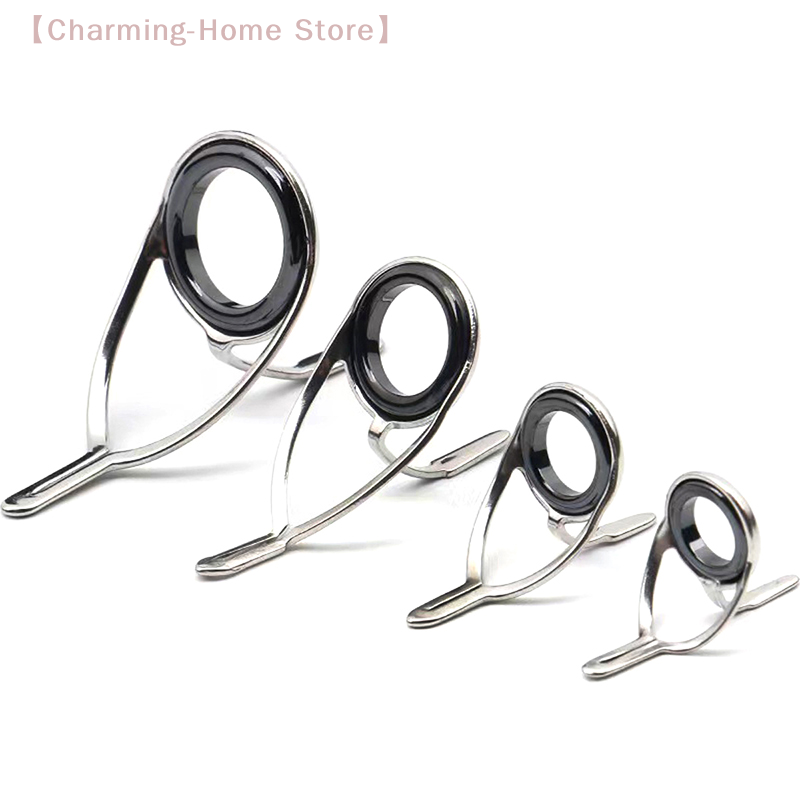 Fishing Rod Tip Replacement - ชุดซ่อมคันเบ็ดตกปลาสแตนเลส 4 ชิ้น, ชุดวงแหวนปลายคันเบ็ด, ชุดเปลี่ยนห่วงลวดตาไก่สำหรับซ่อมอุปกรณ์ตกปลา