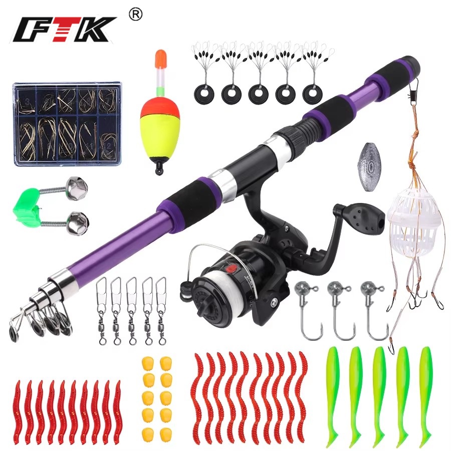 Fishing Rod Combo - FTK 1.8M แบบพกพา SPINNING Fishing Rod