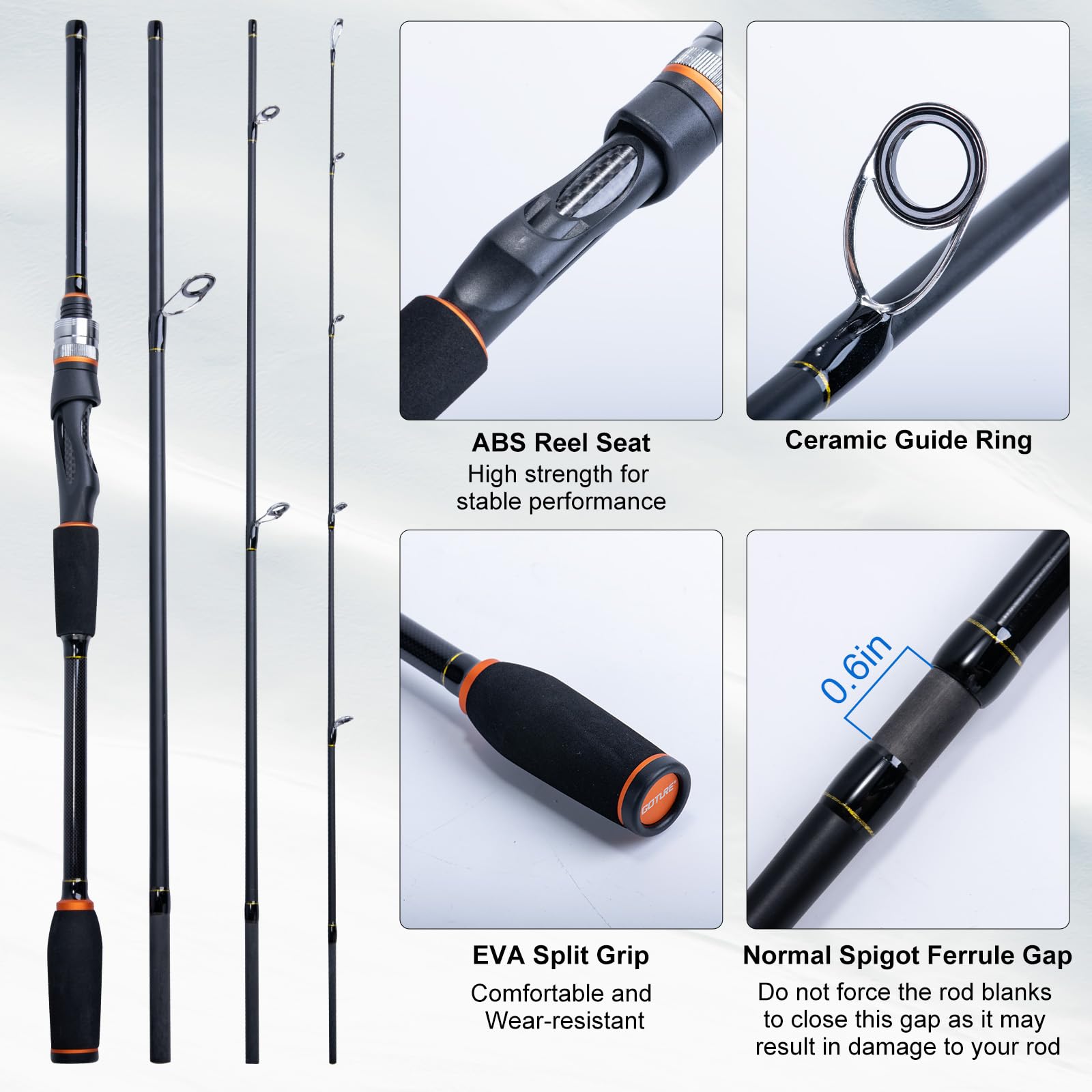 ชุดคันเบ็ดและรอกตกปลาแบบพกพา G - Fishing Rod Combo บทวิจารณ์และราคา