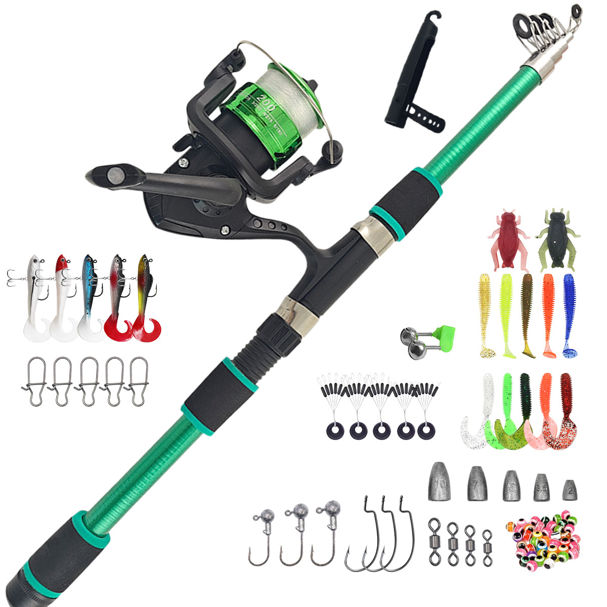 ชุดคันเบ็ดตกปลาแบบพกพาพร้อมรอก - Fishing Rod Combo บทวิจารณ์และราคา