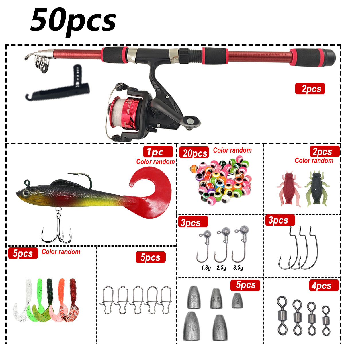 ชุดคันเบ็ดตกปลาแบบพกพาพร้อมรอก - Fishing Rod Combo บทวิจารณ์และราคา