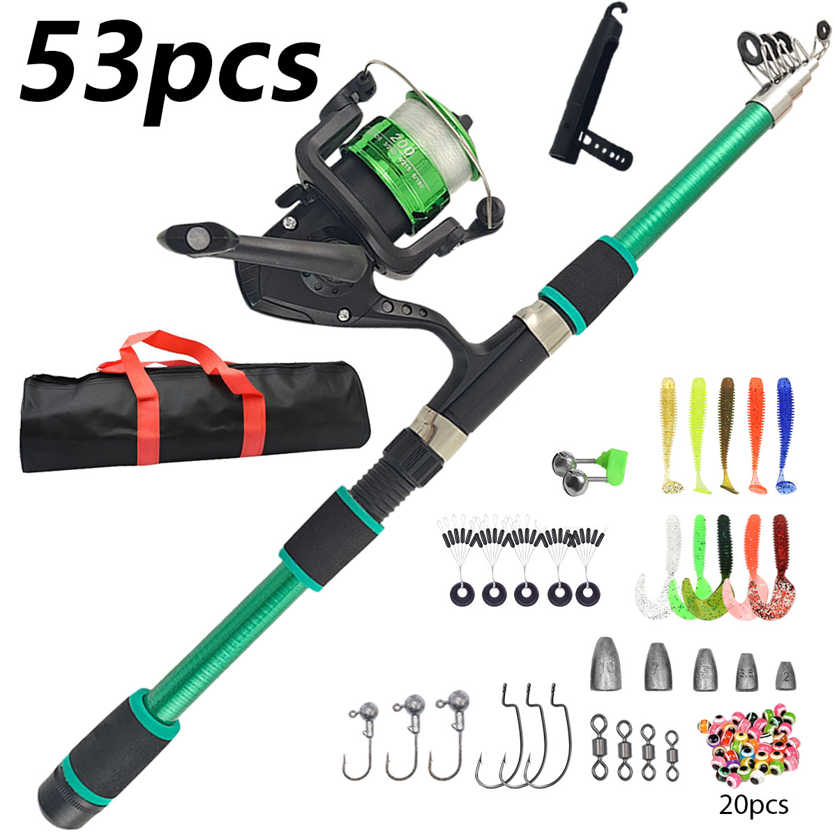 ชุดคันเบ็ดตกปลาแบบพกพาพร้อมรอก - Fishing Rod Combo บทวิจารณ์และราคา