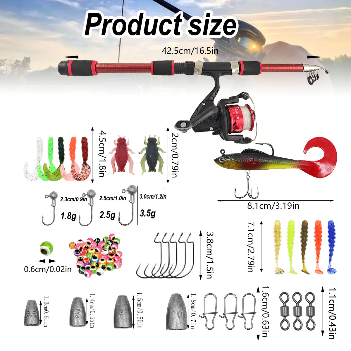 ชุดคันเบ็ดตกปลาแบบพกพาพร้อมรอก - Fishing Rod Combo บทวิจารณ์และราคา