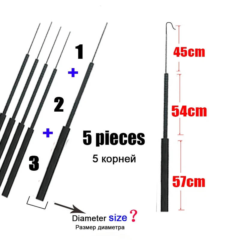 4.1 มม.-6.4 มม.5 ชิ้นตกปลาRod  - Fishing Rod Tip Replacement บทวิจารณ์และราคา